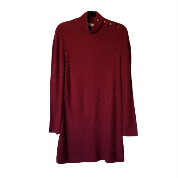 Tory Burch Brodie Tunic Dress Sweater Viscose Turtleneck Knit Size Medium - Picture 1 of 13